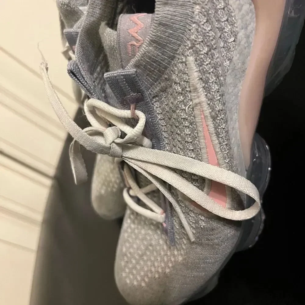 Big Kid's Nike Air VaporMax 2021 FK Wolf Grey/Pink Glaze (DB1550 007) SZ 3.5